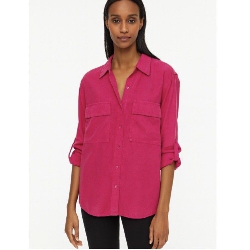 Babaton Aritzia Utility Button Down Shirt Womens M Pink Minimalist Quiet Luxury